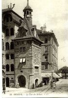 Genève - la tour du Molard belebt + 1913