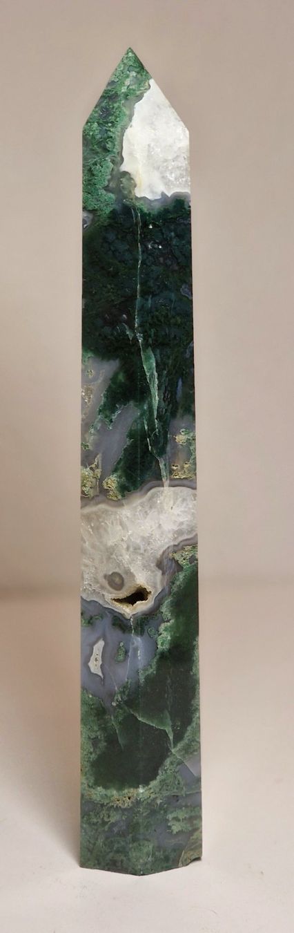 Mineralien & Heilsteine: Grosser Moosachat Obelisk 28.5cm 955g – Neu (gemäss Beschreibung) aus Matzingen von Shay_Crystalz