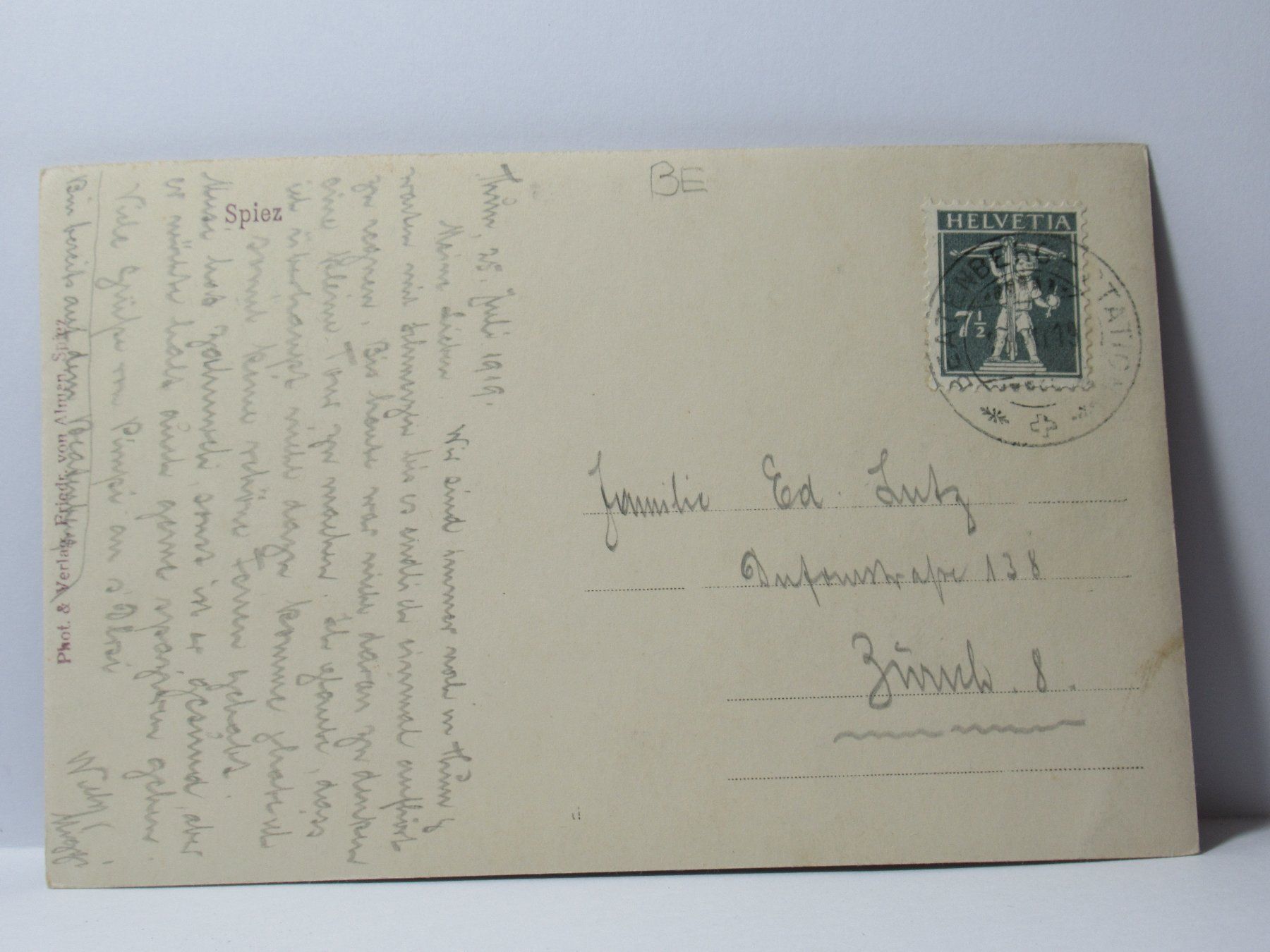 Cartes postales: Spiez , Schloss  1919 – D'occasion à Grenchen par Bluemchen1900 1
