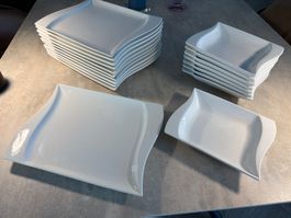 Van Well Geschirrset weiss 18-teilig gebraucht guter Zustand