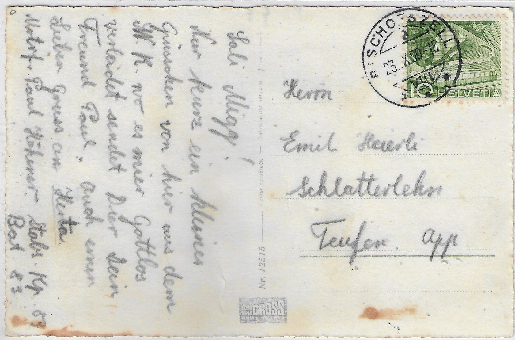 Cartoline postali: Bischofszell - Rathaus mit Marktplatz – Usato da Ettingen venduto da Kartenplanet 1