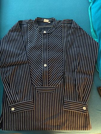 Fischerhemd Gr. 40/42 Baumwolle blau gestreift Top!