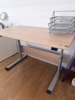 Height Adjustable Desk Wood Look Metal Frame