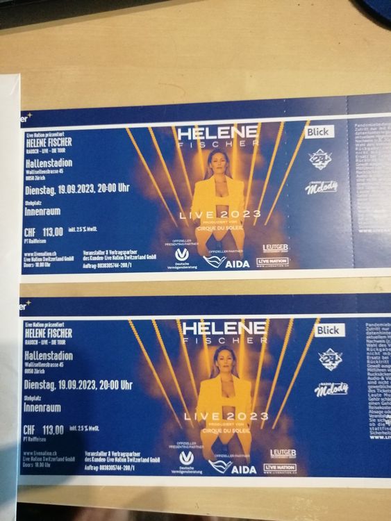  Ticket Helene Fischer (Neu und originalverpackt) in Ebersecken für CHF Motiv 