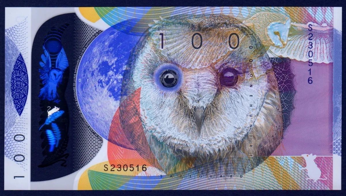 Banconote: Banknote Test Note Guardian Owl. Eule. 100. 2016. Polymer. – Nuovo (secondo la descrizione) da Kaltbrunn venduto da Banknotes