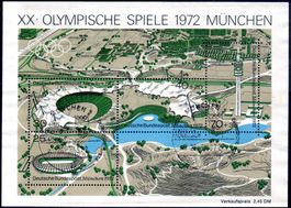XX. OLYMPISCHE SPIELE 1972 MÜNCHEN BLOCK GESTEMPELT - Y280