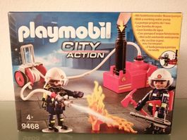 PLAYMOBIL  Feuerwehrmänner mit Löschpump