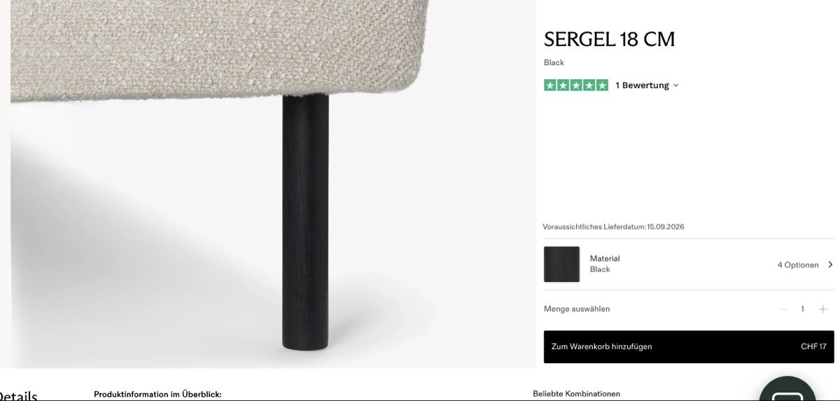 Divani: Bemz Couchfüsse Holz – Usato da Bern venduto da fel_r5br 1