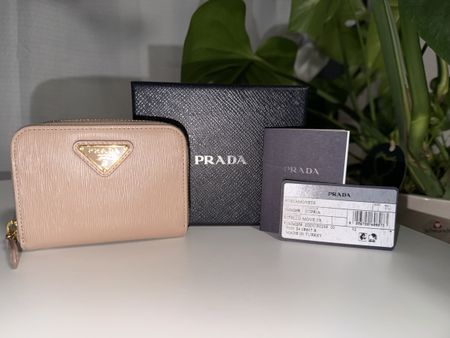 Prada Vitello Move Portemonnaie Cipria Leder