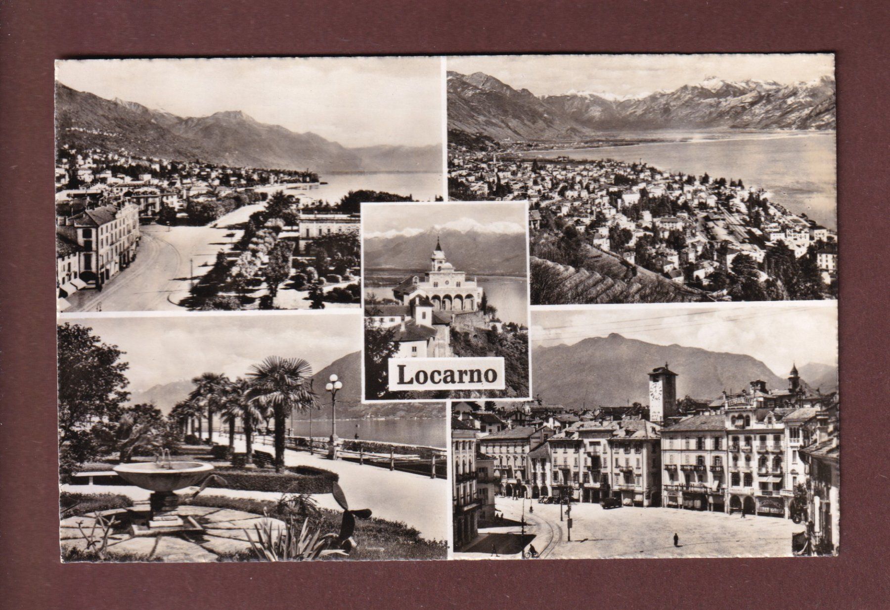 Cartoline postali: LOCARNO - 5 images - 1954 – Usato da Pully venduto da nicecards-shop
