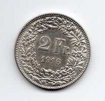 (2471) CH, 2 Franken 1916, top stgl