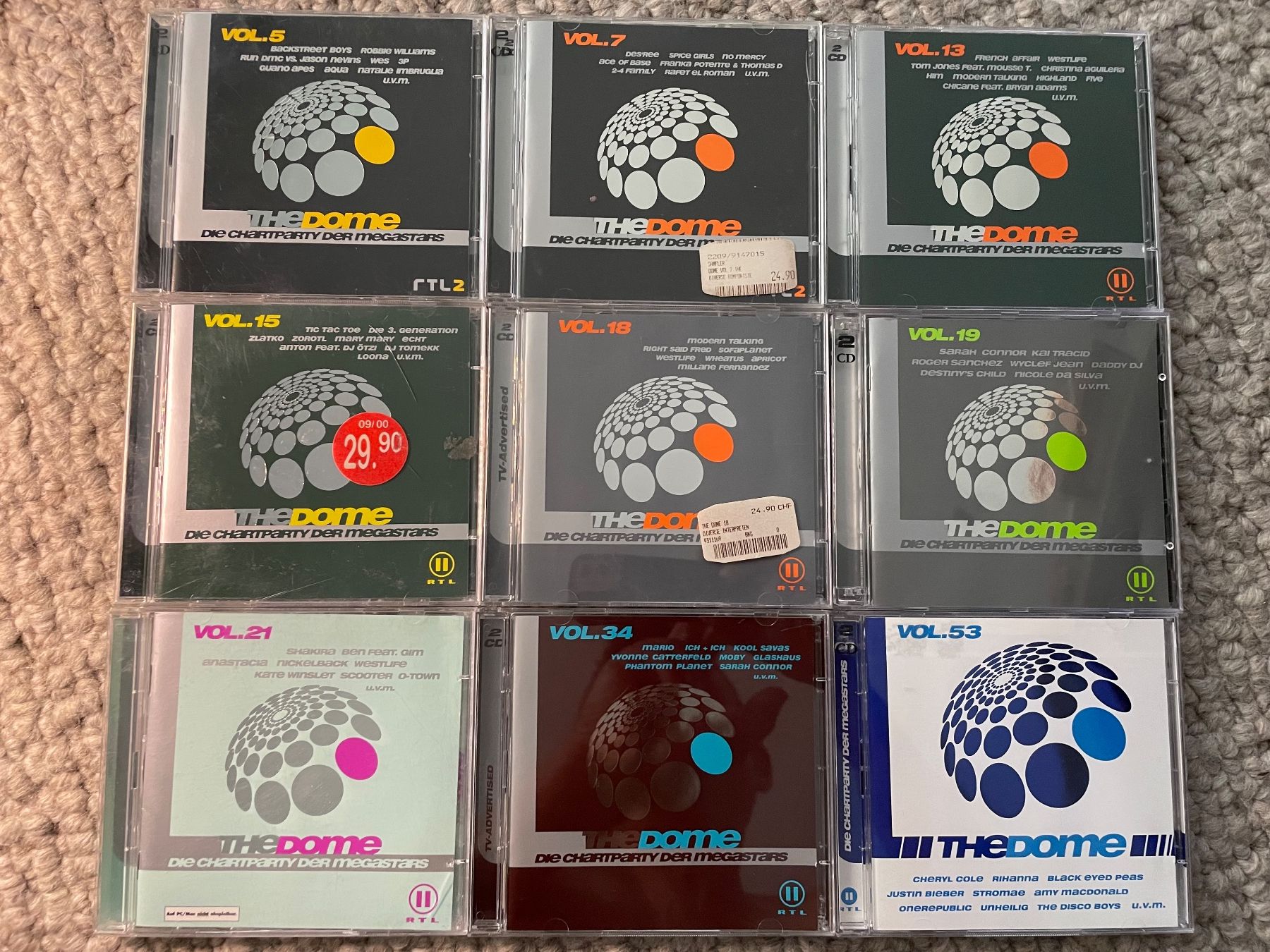 CD: 9x The Dome Vol.5/7/13/15/18/19/21/34/53 – Usato da Reinach AG venduto da trigger7811