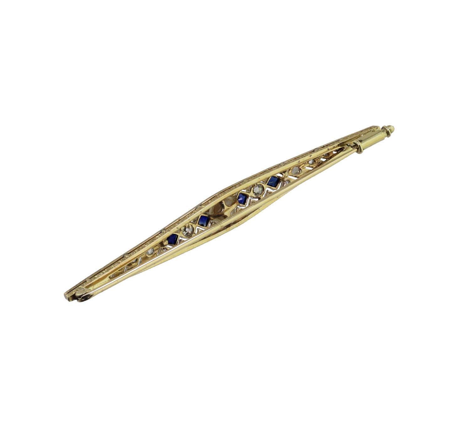 Spille & Fermagli: Saphir Diamant Stabbrosche – Usato da Zürich venduto da Vintage-Jewellery 6