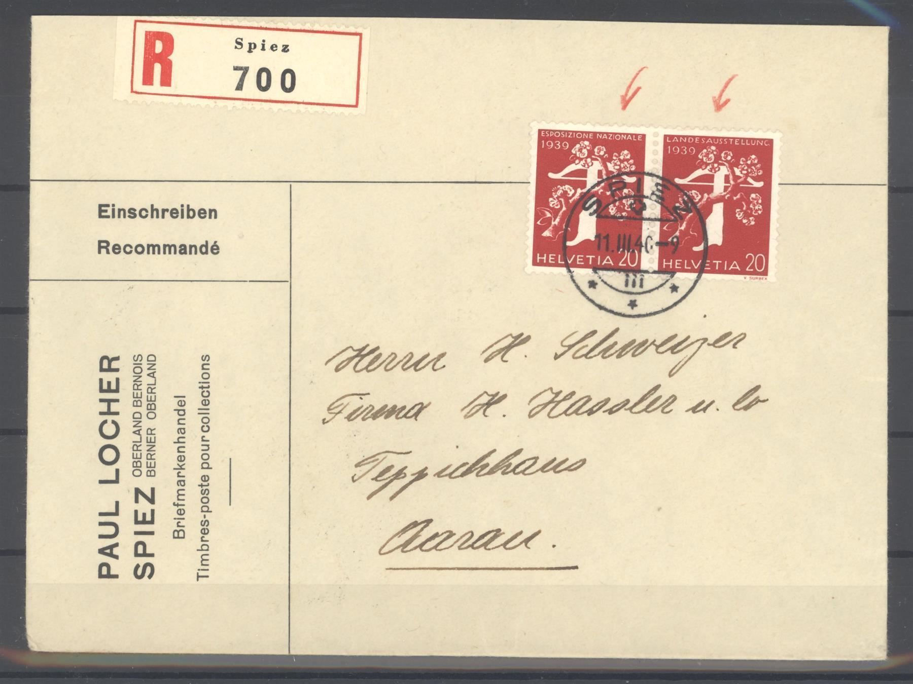 Alle Briefmarken: 1939, Schweizerische Landesausstellung – Gebraucht aus Willisau von Vollstempel