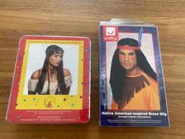 Fasnacht Perücken - Indianer - 2 Stück (Mann & Frau)