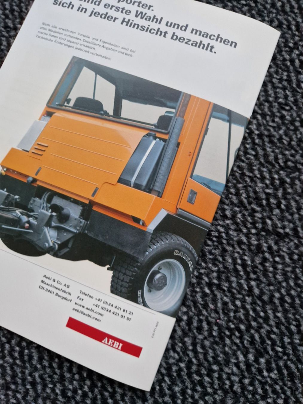 Aebi Trattori: Original Prospekt Aebi Transporter Kommunal – Usato da Dürnten venduto da Bachtel84 8