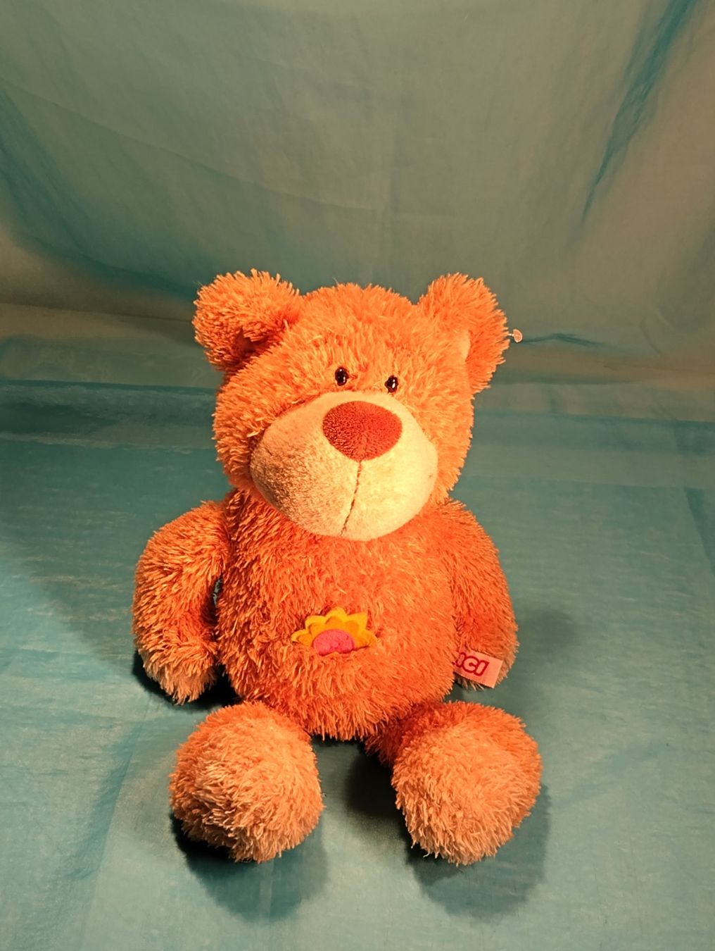 Nici Spielzeuge: NICI Bär mit Blume im Sack, L: 40cm – Gebraucht aus Bellach von JingleCherry