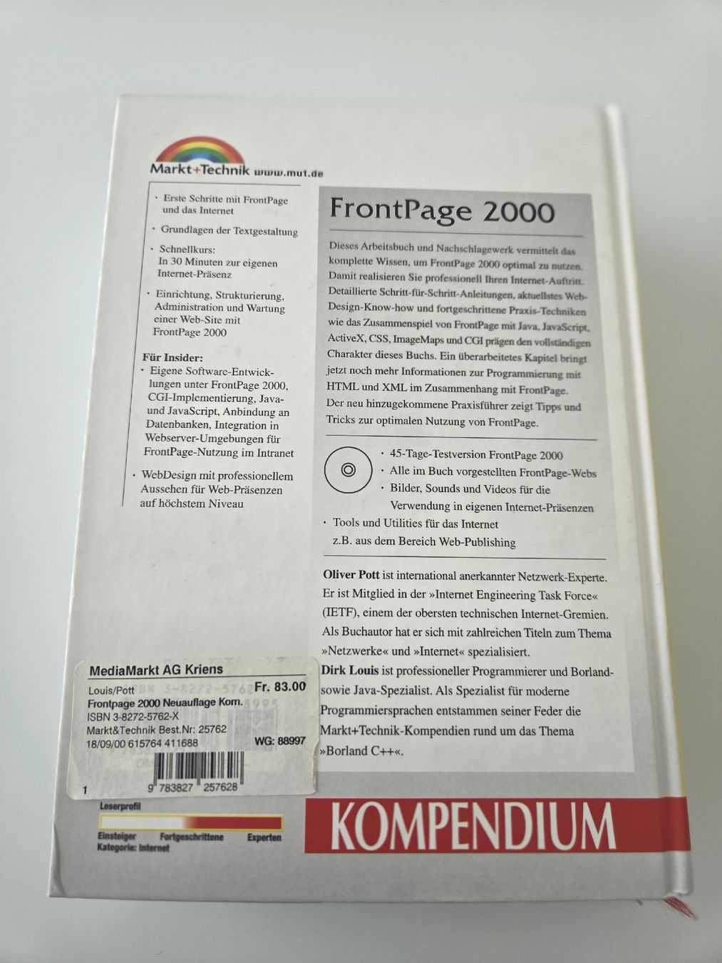 Libri: FrontPage 2000 Kompendium Web-Präsenzen verwirklichen  – Usato da Stans venduto da chessy. 1