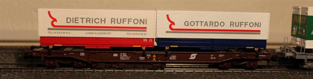 ROCO 46379 H0 ÖBB Güterwagen Taschenwagen WAB Ruffoni hermans NEU OVP 1