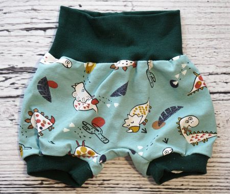 Kurze Pumphose mit Dinosaurier 56/62 NEU