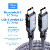 Thunderbolt 5 / USB 4 80 Gbps Kabel / 240W PD3.1 EPR / 100cm