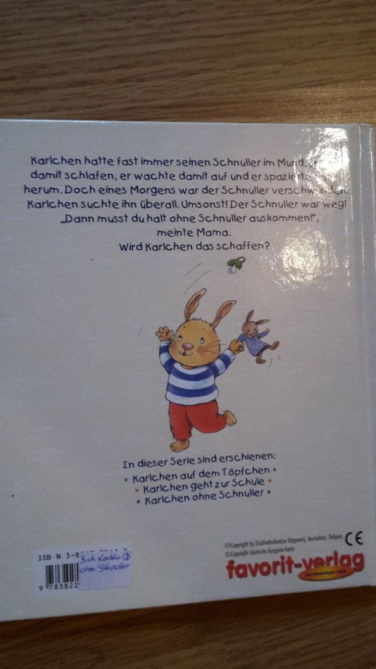 Libri: Buch Karlchen ohne Schnuller – Nuovo (secondo la descrizione) da Schwarzenburg venduto da Flamingo07 1