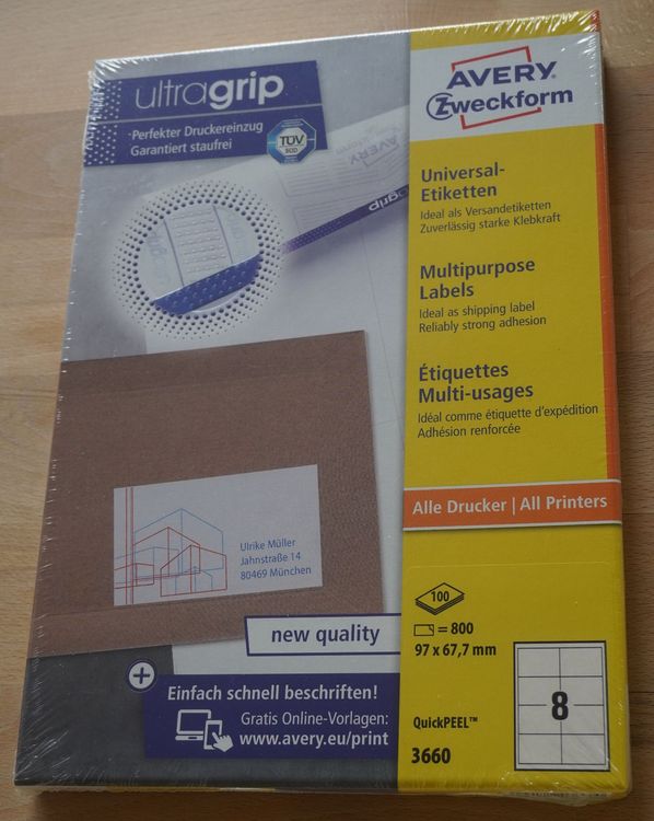 Etichette Autoadesive Avery Zweckform 64x36 Mm - 25 Fogli Per Stampante