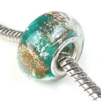 Lampwork Glasperle Gold Und Silber, Glass Bead