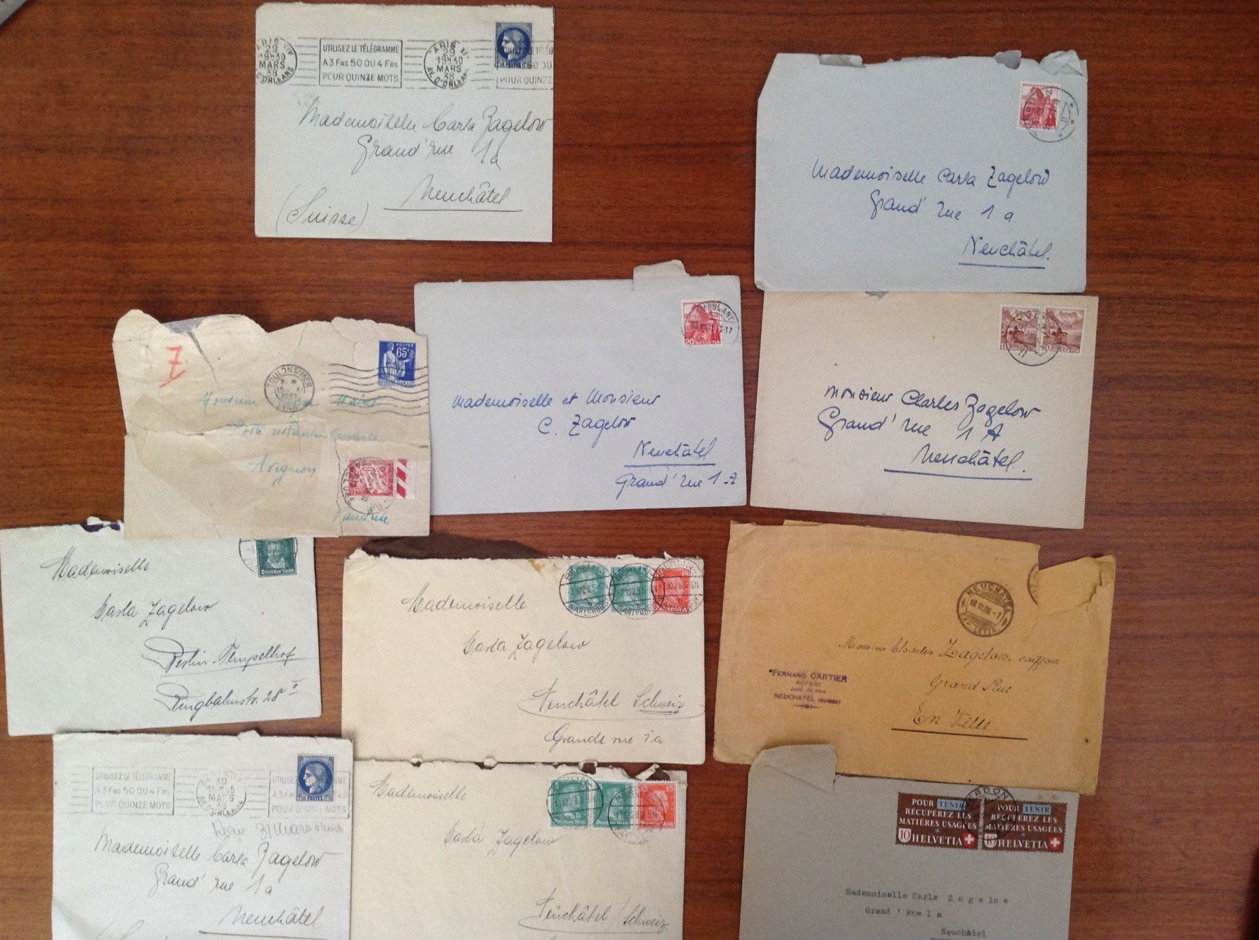 Alle Briefmarken: lettres affranchies circa 1940 – Gebraucht aus Vuiteboeuf von broticaire