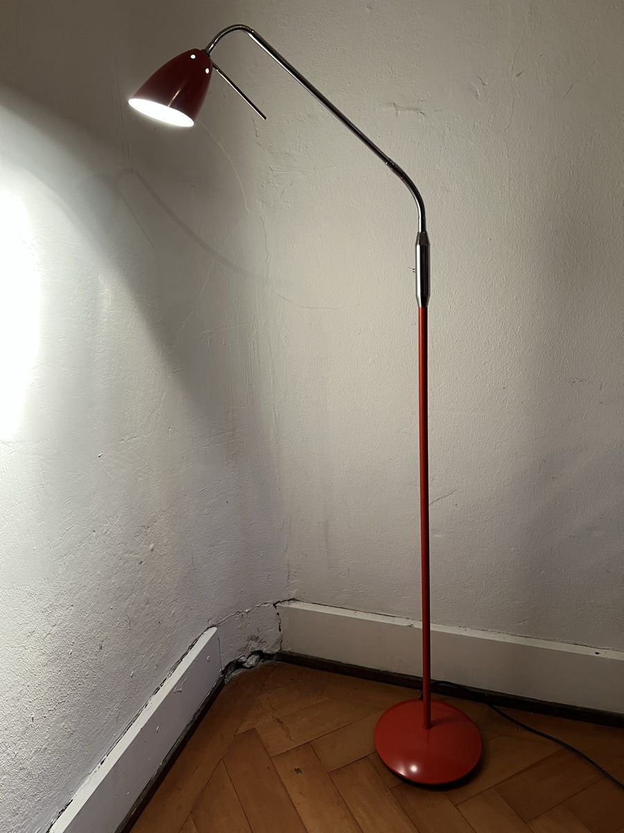 Lampen: Vintage Stehlampe rot/chrom – Gebraucht aus Bern von Findus101 1