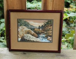 Schopp Jean Aquarell / Gouache Fluss Brücke Landschaft