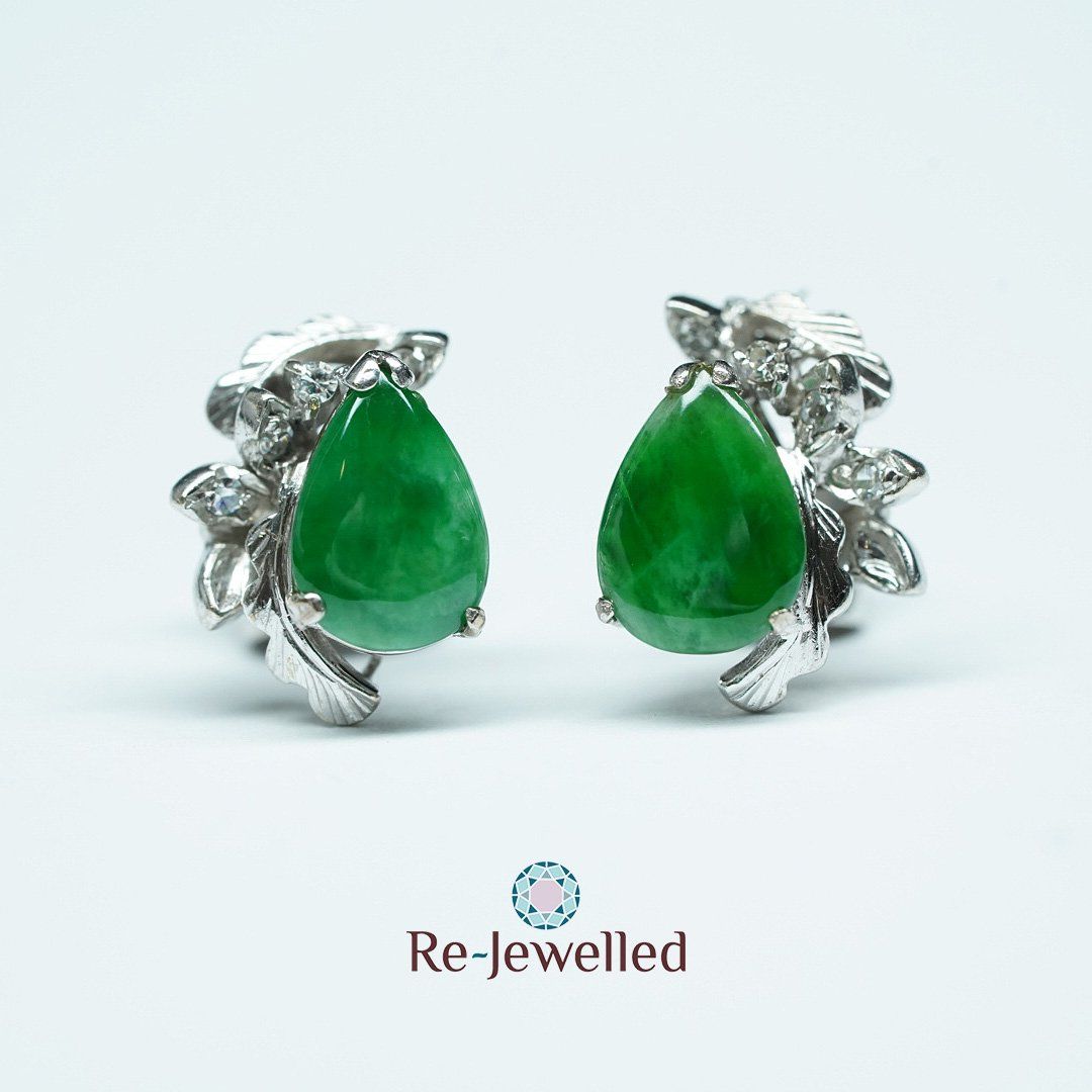 Orecchini pendenti & Orecchini a lobo: Ohrstecker 10k mit Jade – Usato da Bülach venduto da Re-Jewelled 6