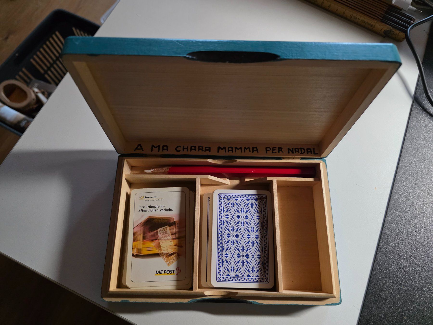 Schmuckkästen: schöne Holz Box, Dose Schatulle Jass Karten Set – Gebraucht aus Walterswil BE von Lonitti 1