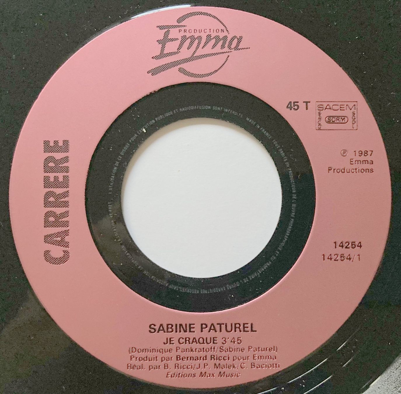 Vinyles: SABINE PATUREL - JE CRAQUE – D'occasion à Bottens par hotter-than-hell 2