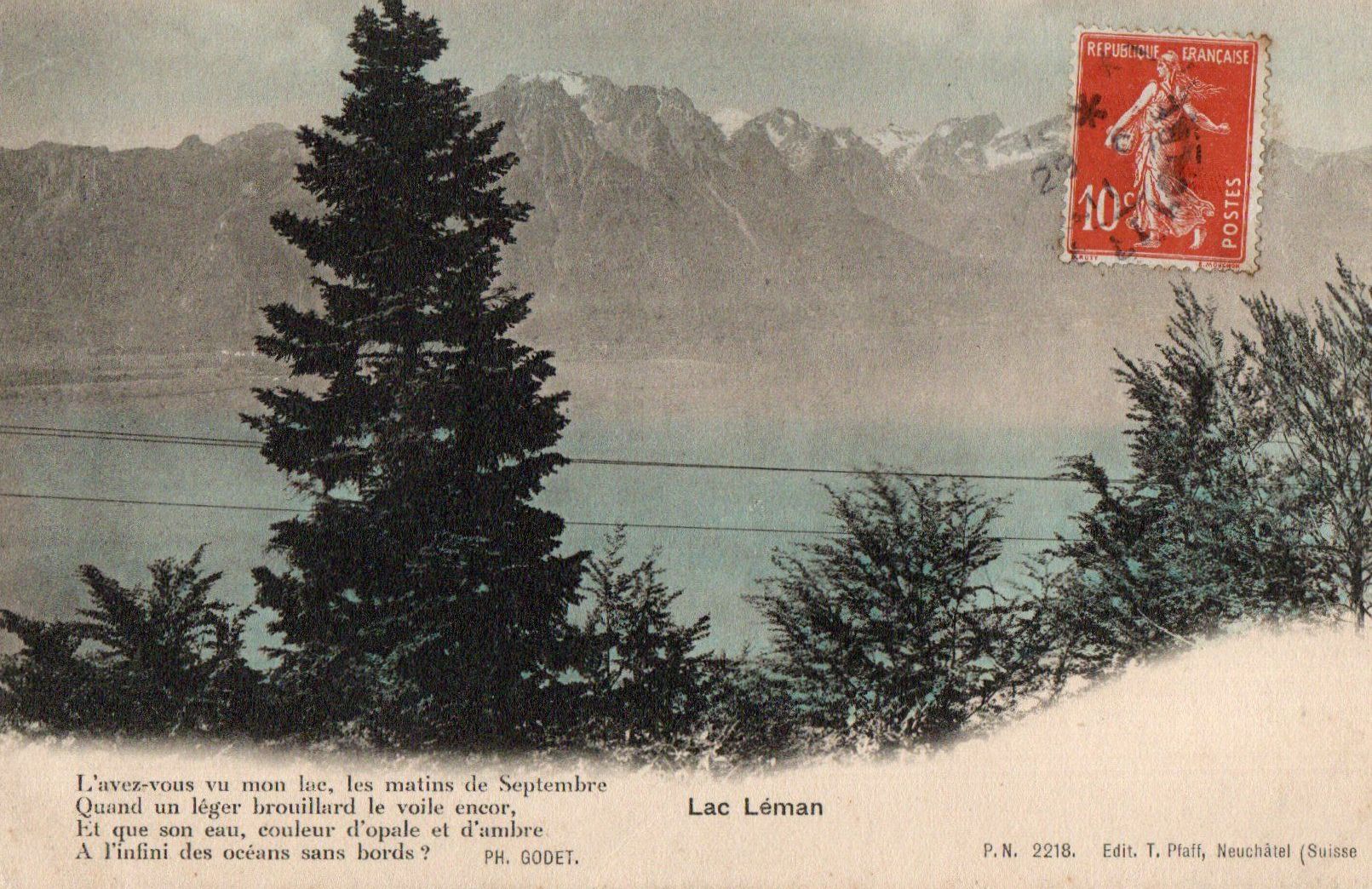 Cartoline postali: Lac Léman – Usato da Melano venduto da pisonsdro