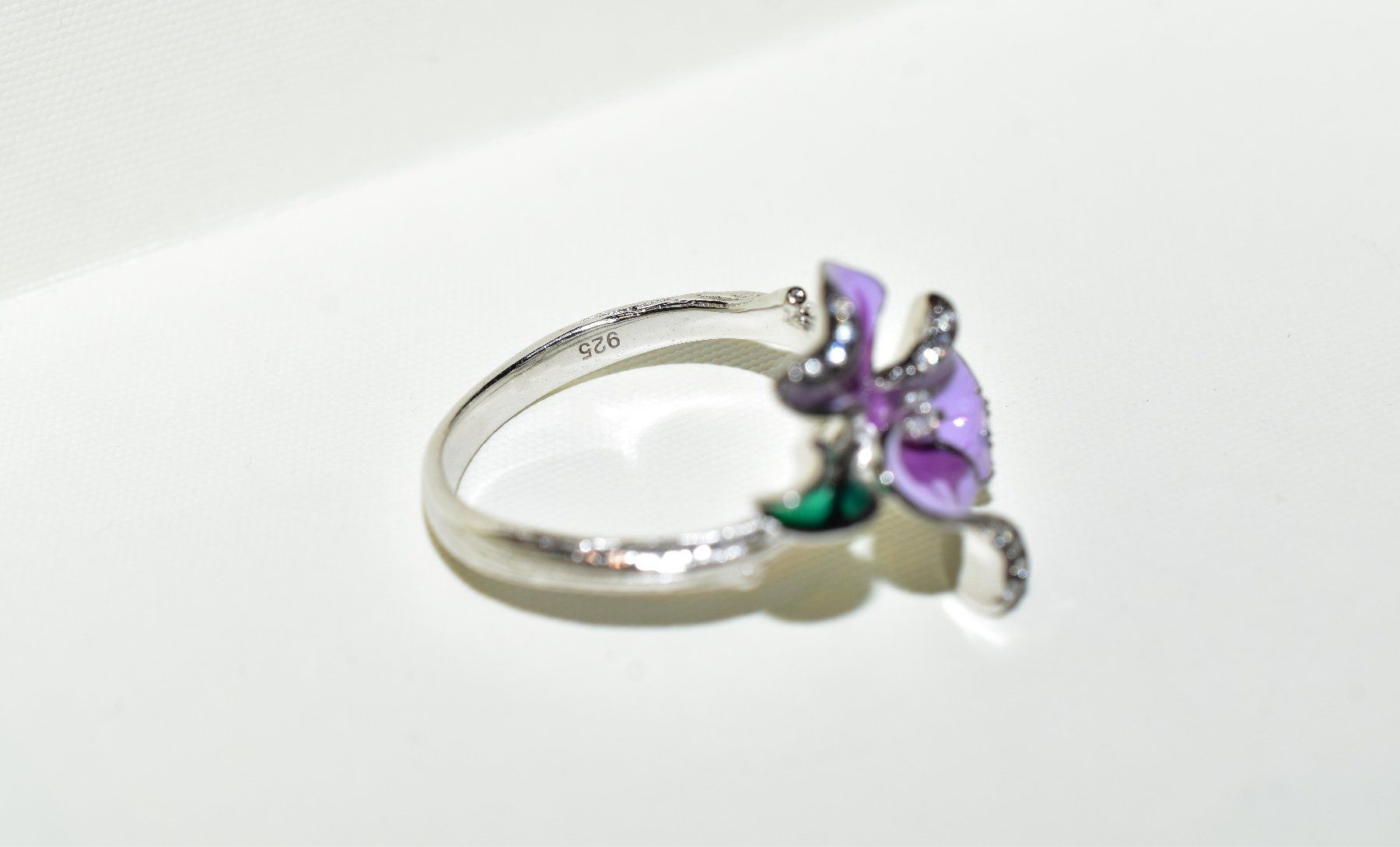 Anelli: Damen Ring Blume, Emaille aus Sterlingsilber, Gr.6 – Nuovo e nell'imballaggio originale da Laufen venduto da flowerfan 3