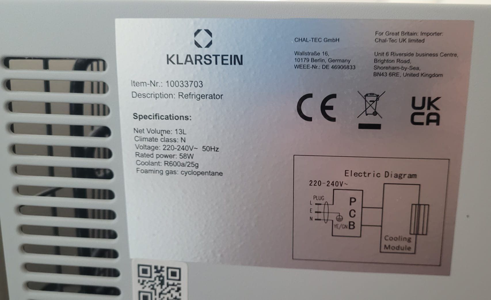 Frigoriferi: Mini Kühlschrank  KLARSTEIN 13 Liter – Usato da Luzern venduto da ANG3 3