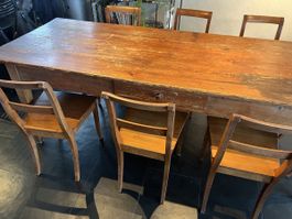 Table de ferme et 6 chaises 