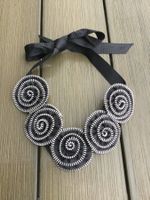 Collier artisanal avec fermetures éclairs 6cm chacune