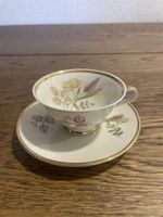 Tasse mit Untertasse Marktleeberg Bayern Blumenmuster Goldra