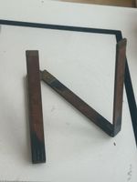 Alter Holzmasstab mit Messingbeschlaegung,(S26)