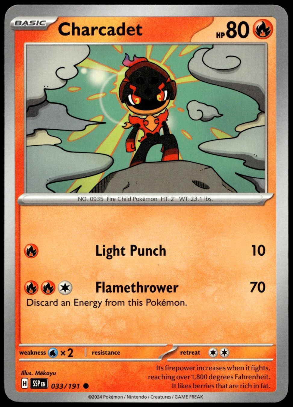 Pokémon Sammelbilder & Trading cards: Pokémon Charcadet 033/191   SV08 Surging Sparks – Gebraucht aus Le Mouret von PokemonCards_CH