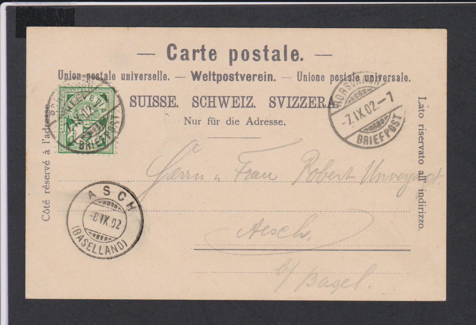 Ansichtskarten: Schiff   :   alte Ansichtskarte von 1902 Gruess vom Bodensee – Gebraucht aus Vitznau von Ropaku 1
