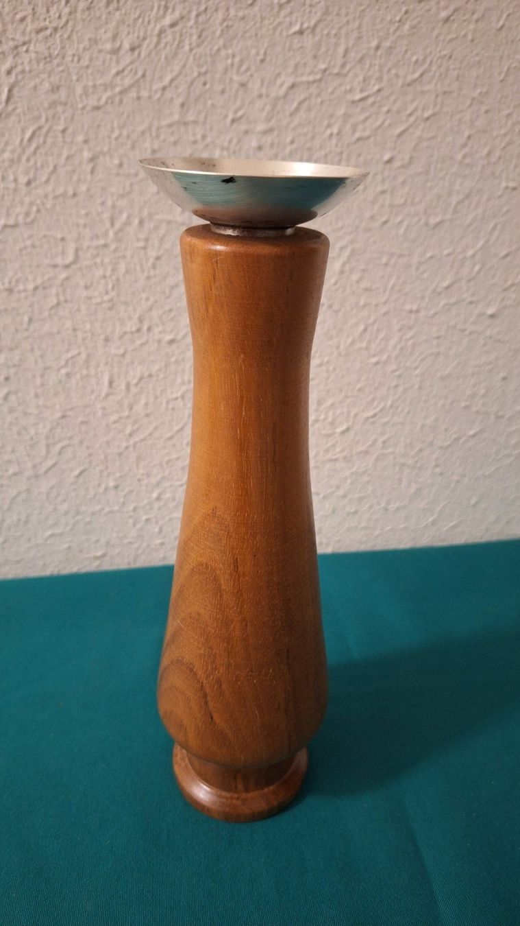 Kerzenständer: Vintage Kerzenständer , Holz ,Metall versilbert – Gebraucht aus Arlesheim von shopradl 7