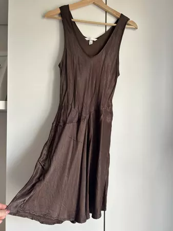 H&M Kleid ärmellos braun Grösse S 