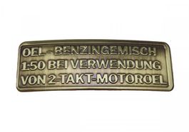 Benzin-Gemisch Aufkleber RealMetall Gold-Farbe