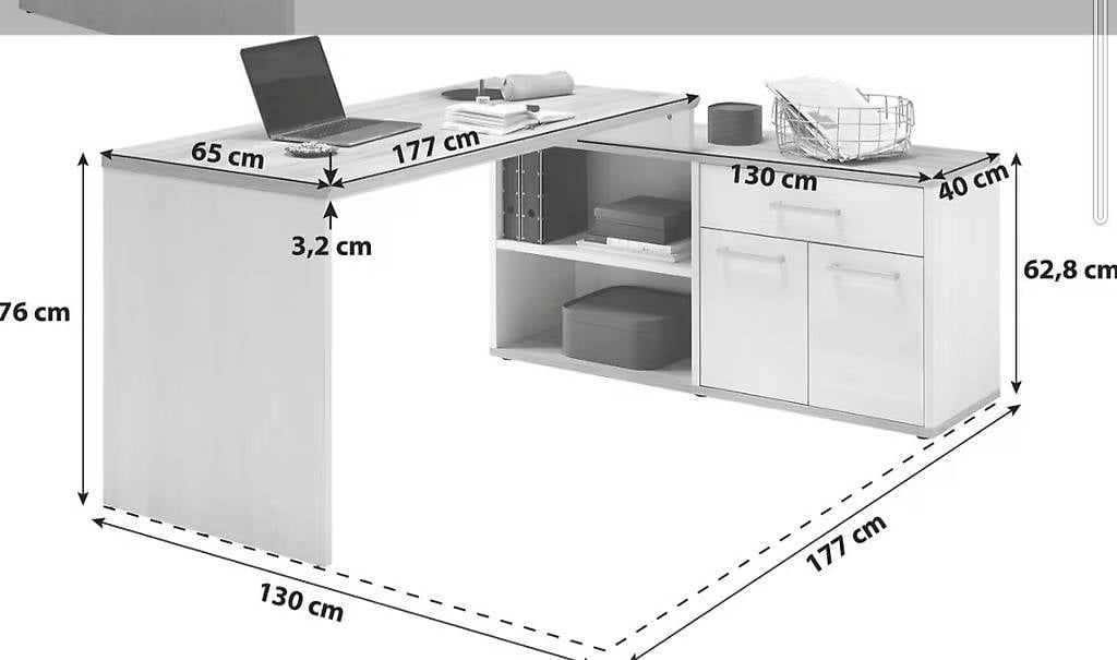 Scrivanie: Bürotisch mit Schrank – Usato da Luzern venduto da yezariael7 4
