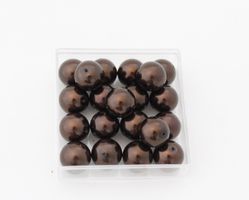 20 x Glaswachsperlen dunkelbraun 12 - 13mm, Schmuckzubehör