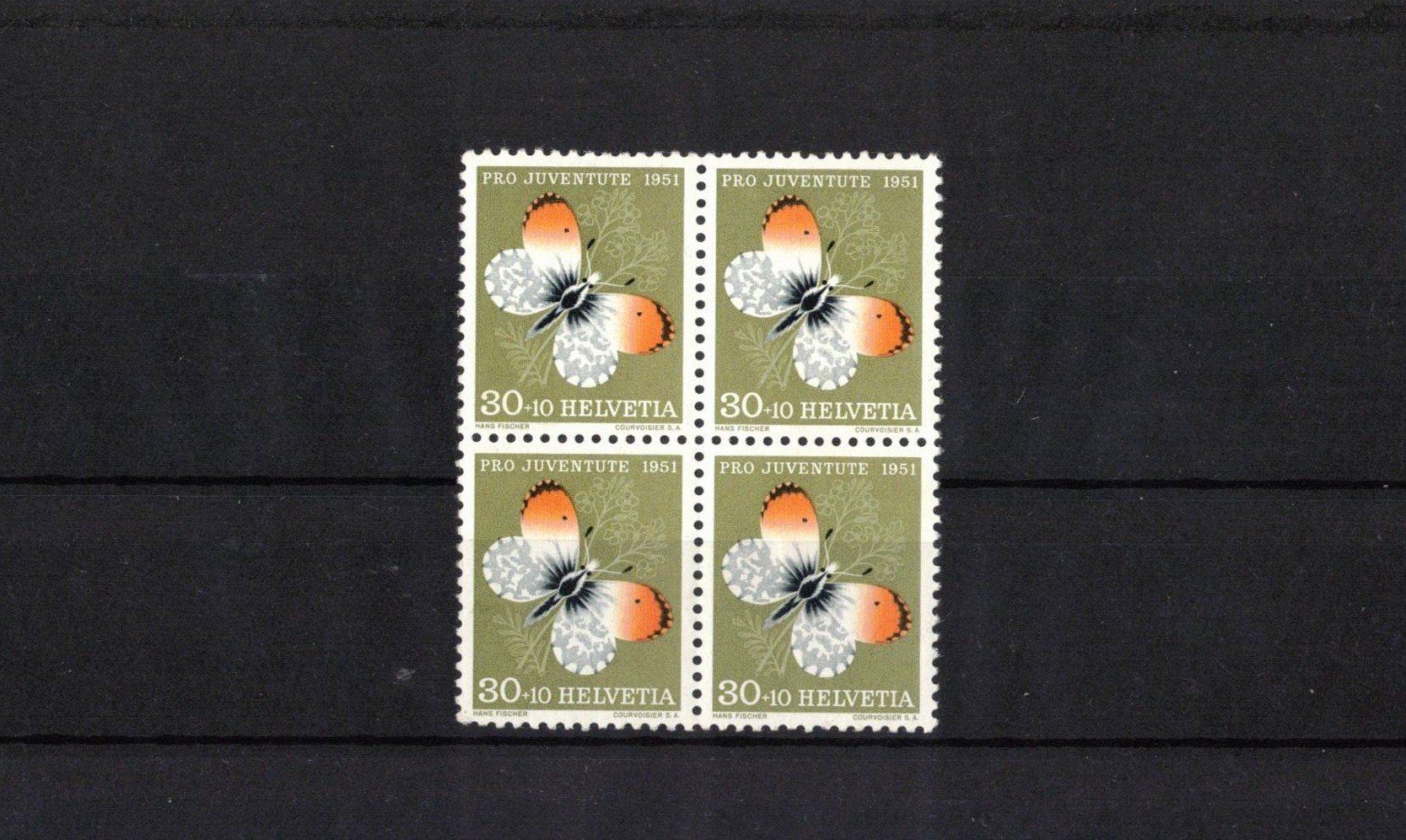 Tous les timbres: 1951 PJ  Aurorafalter** 4er – Neuf (Voir description) à Rheinau par loxis