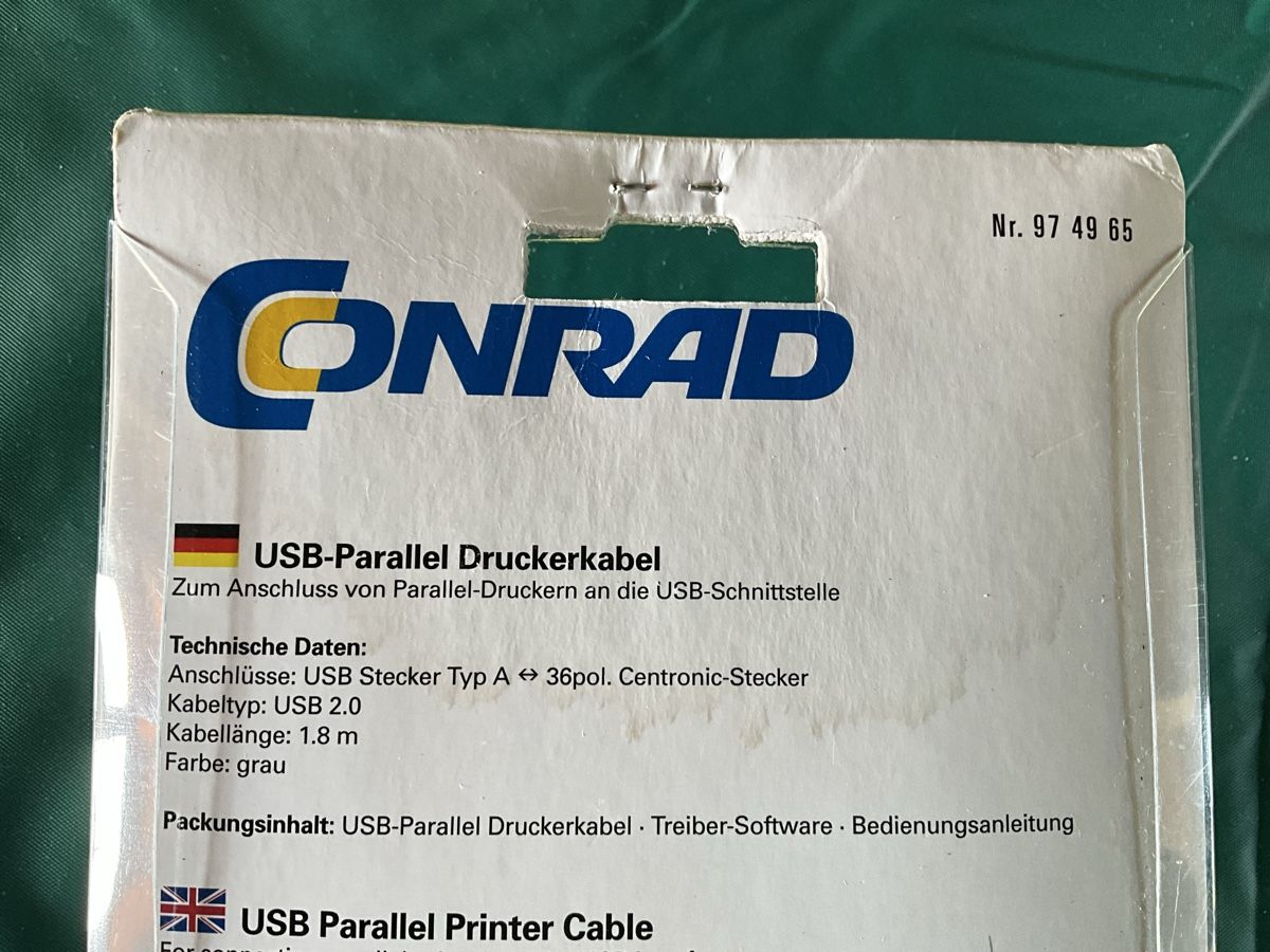Kabel: USB-A Parallel Druckerkabel Centronics IEEE 1284 – Neu und originalverpackt aus Berneck von deepdriller 3